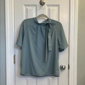 SHEIN Teal Blouse with Bow Detail
